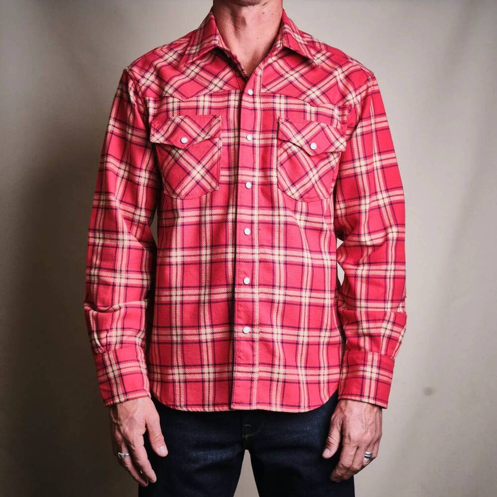 NEW FREENOTE CLOTH western scout shirt in red plaid